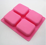 新品4连长方形 硅胶模具 diy果冻布丁 机制模 手工皂模 肥皂模具