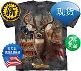 2014新款美国代购THE MOUNTAIN爱国鹿3dt恤潮男立体3d短袖扎染T恤