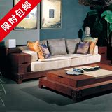 新中式实木沙发 现代简约布艺沙发组合仿古 沙发大户型客厅家具