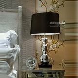 简约现代新古典风格圆形玻璃金属镜面客厅卧室装饰台灯设计样板房