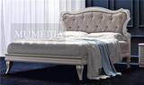 简约现代全实木双人床 新古典布艺拉扣床 美式实木床卧室婚床