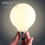 VENZA E27大螺旋口龙珠白炽灯泡 钨丝个性圆形创意装饰灯球泡