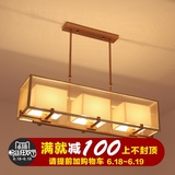 新中式餐厅吊灯长方形仿古简约现代客厅灯铁艺创意吧台中式灯具