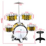儿童架子鼓玩具 敲打鼓 初学者练习鼓 仿真爵士鼓组合5鼓儿童礼物
