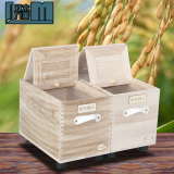 玖木九美 实木碳化厨房储物防虫保鲜米桶储米箱米缸面粉箱粮箱