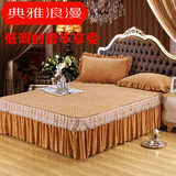 床裙床罩单件高档欧式蕾丝秋冬加厚纯色床垫保护床套1.5/1.8米床