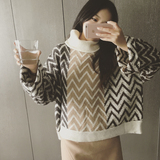 2016春季新款女装韩版高领套头宽松毛衣针织衫女CM54129