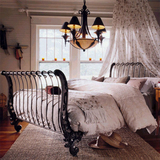 美式风格铁艺床复古手工沙发床公主床1.2单双人1.5铁床结婚铁架床
