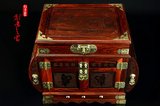 创意老挝大红酸枝首饰盒红木珠宝收纳盒中式婚庆礼品客厅工艺摆件