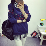 韩国大码女装秋冬新品宽松加绒加厚长袖T恤保暖学生打底衫上衣服
