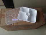 批发正品梅洋一次性快餐盒塑料便当盒三格打包盒120套包邮15380