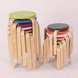 实木彩色圆凳中凳餐凳宜家富洛塔桦木可摞起创意非塑料休闲小凳子