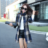 2016春季韩版女士修身显瘦中长款加厚毛领羊毛呢外套呢子大衣女装