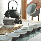 台湾仿古老岩泥 手工粗陶茶具 功夫茶具套装 整套茶具送礼佳品