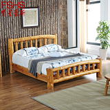 原木床现代中式实木家具双人大床全柏木1.5米1.8米简约纯实木床