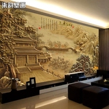 中式无缝3D立体财源广进大型壁画客厅电视背景墙纸 书房卧室壁纸