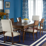 美式复古仿古实木餐桌椅组合 欧式橡木中小户型餐桌餐厅家具定制