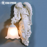 欧式宜家创意人物艺术灯饰　走廊卧室玫瑰女天使雕塑浪漫温馨壁灯