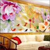 最新款印花客厅2米5大幅画家和花开富贵牡丹九鱼图十字绣百合花