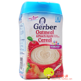 美国进口Gerber嘉宝二段2段水蜜桃苹果燕麦米粉宝宝米糊 婴儿辅食