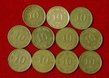 ▲新天地▲：香港硬币钱币1毫1982~1992年一毫港币共11枚全套