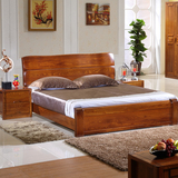 全实木床 榆木床 1.8米双人床 厚重款婚床卧室家具VS水曲柳胡桃木