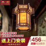 新中式吊灯仿古灯笼羊皮灯时尚创意门厅灯饭店餐厅灯具茶楼茶室灯
