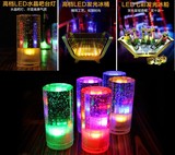新款LED充电酒吧台灯 创意圆柱型发光水晶气泡装饰烛台小夜灯