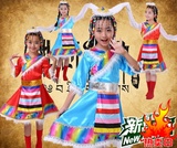 新款儿童舞蹈演出服装水袖短袖女 少儿藏族童表演服饰民族舞台服