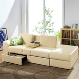 日式简约多功能沙发床 折叠沙发床双人小户型沙发床皮艺沙发床