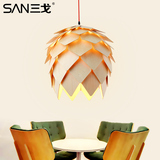 简约实木松果吊灯北欧时尚客厅卧室餐厅吧台创意个性吊灯艺术灯具