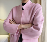 马卡龙色双面羊绒大衣女2015新款羊毛妮子毛呢外套中长款反季特价