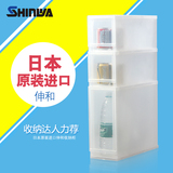 日本进口伸和 夹缝透明收纳柜塑料抽屉式储物柜整理柜缝隙窄柜