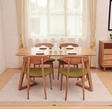 北欧原木胡桃木色餐桌 日式简约餐桌椅组合 小户型实木餐桌长方形