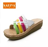2014夏Safiya索菲亚凉拖鞋 新款坡跟细带沙滩鞋女凉鞋SF32S53992