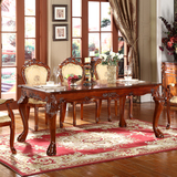欧式实木餐桌椅组合橡木美式仿古饭桌简约长方形餐桌1.8米餐桌