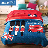 韩式卡通天鹅绒绗缝夹棉床盖单件盖毯子床单床罩双人空调被夏凉被