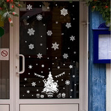韩国防水双面玻璃贴纸自粘窗贴橱窗装饰墙贴画圣诞老人雪花夜光贴