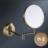 金色 青古铜 美容镜 浴室化妆镜 双面伸缩镜子 卫生间壁挂放大镜