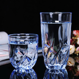 青苹果玻璃杯套装水晶杯蓝色透明玻璃杯家用套装耐热玻璃水杯6只