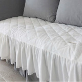 韩国正品代购 白色冬季保暖短绒沙发垫/衍缝蕾丝边沙发坐垫
