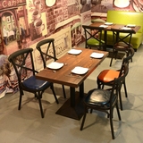 复古工业风椅子 餐厅桌椅组合 咖啡厅甜品奶茶店酒吧户外桌椅组合
