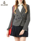 ELAND韩国衣恋新品女装条纹休闲短外套西装EEJK41152O专柜正品