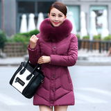 2016韩版修身年轻妈妈冬装外套加厚中长款羽绒棉服女式中年棉衣潮