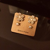 韩国花朵钻石耳钉