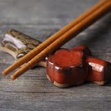 日本进口怀石料理陶瓷松原筷子架和风筷架箸架底部粗磨箸置