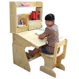 视力健 实木儿童学习书桌 松木写字台桌 学生课桌椅 可升降防近视
