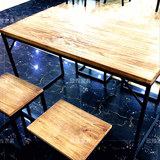闲茶桌椅组合原木餐桌子美式仿古茶几中式客厅办公茶桌创意休