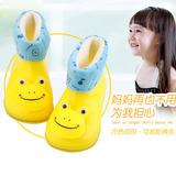 冬季宝宝幼儿儿童雨鞋男童女童小童加绒小孩水鞋韩国可爱防滑雨靴