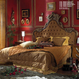 欧式实木床意大利雕花床1.8米布艺双人床美式家具床实木软床婚床